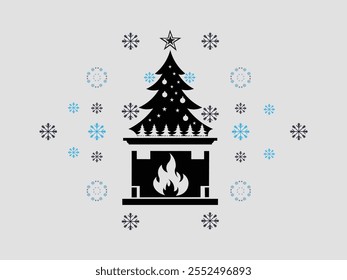 chirstmas tree vector illustration silhouette 