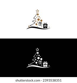 Vector de árboles de navidad, fondo navideño con muñecos de nieve y copos de nieve. Ilustración de año nuevo.Vector de árbol de navidad, icono de diseño sólido relacionado con Navidad.Icono de ornamentos de Navidad Diseño gráfico plano