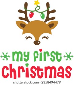 
Chirstmas Typography Design. Printing For Tshirt, Sweatshirt, Mug, Banner, Poster etc.