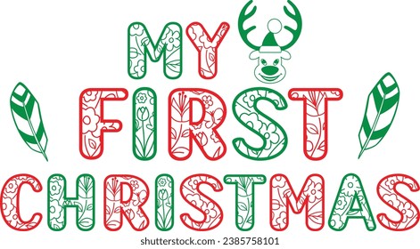 
Chirstmas Typography Design. Printing For Tshirt, Sweatshirt, Mug, Banner, Poster etc.