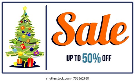 chirstmas winter promotion sale banner background