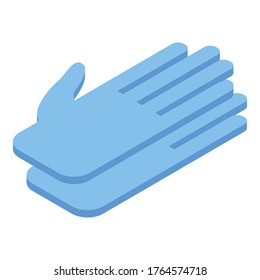 Icono de guantes de Chirurgical. Isométrico del icono vectorial de guantes quirúrgicos para el diseño web aislado en fondo blanco