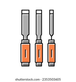 chisel carpenter tools color icon vector. chisel carpenter tools sign. isolated symbol illustration