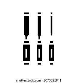 chisel carpenter tools glyph icon vector. chisel carpenter tools sign. isolated contour symbol black illustration