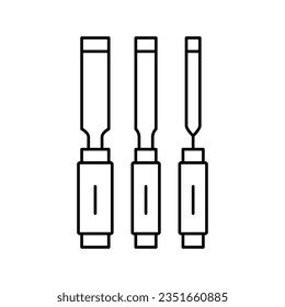 chisel carpenter tools line icon vector. chisel carpenter tools sign. isolated contour symbol black illustration
