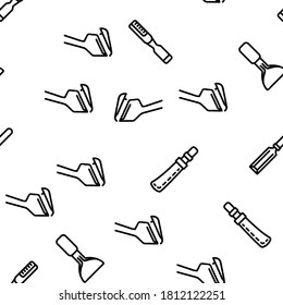 Chisel Carpentry Tool Vector Seamless Pattern Thin Line Illustration