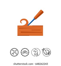 Chisel carving wood icon
