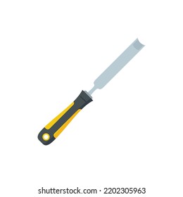 Chisel equipment icon. Flat illustration of chisel equipment vector icon isolated on white background