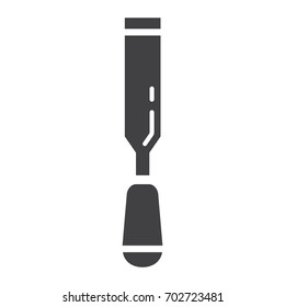 Chisel glyph icon, build and repair, carpenter sign vector graphics, a solid pattern on a white background, eps 10.