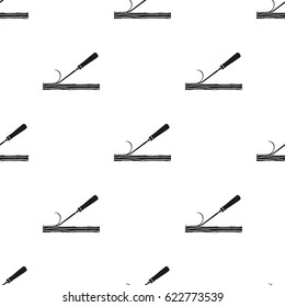 Chisel icon in black style isolated on white background. Sawmill and timber pattern stock vector illustration.