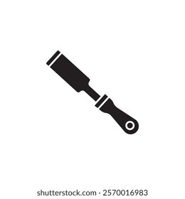 chisel icon black and white vector outline sign