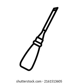 Chisel Icon. Bold outline design with editable stroke width. Vector Illustration.
