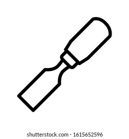 Chisel icon design template, vector icon designed in line style, editable stroke icon on white background, can be used for web and various needs of your project