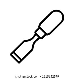 Chisel icon design template, vector icon designed in line style, editable stroke icon on white background, can be used for web and various needs of your project