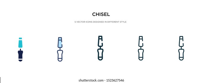 chisel icon in different style vector illustration. two colored and black chisel vector icons designed in filled, outline, line and stroke style can be used for web, mobile, ui