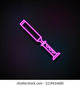 chisel icon. Element of Home repair tool icons for mobile concept and web apps. Neon chisel icon can be used for web and mobile apps on dark gradient background