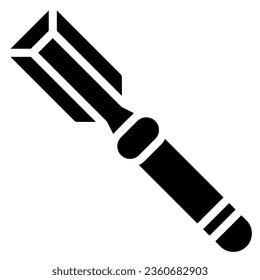 chisel icon in glyph style isolated on white background. Construction tools, vector illustration for graphic design projects