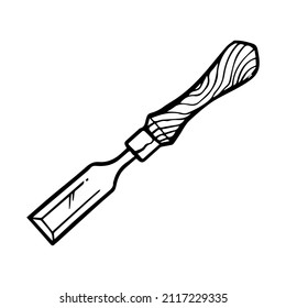 Chisel icon. Hand drawn vector illustration.