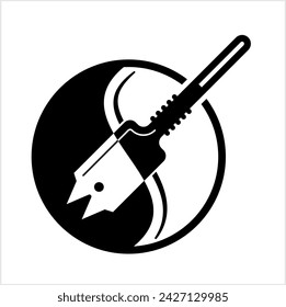 Chisel Icon, Hand Tool Icon, Sharp Blade For Carving, Cutting Of Wood, Metal, Stone Vector Art Illustration