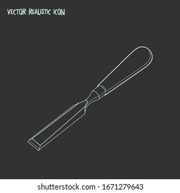 Chisel icon line element. Vector illustration of chisel icon line isolated on clean background for your web mobile app logo design.