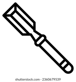 chisel icon in line style isolated on white background. Construction tools, vector illustration for graphic design projects