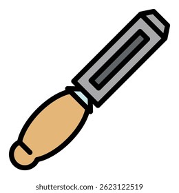 Chisel icon. Outline chisel vector icon color flat isolated