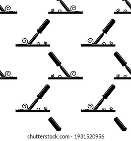 Chisel Icon Seamless Pattern, Hand Tool Icon, Sharp Blade For Carving, Cutting Of Wood, Metal, Stone Vector Art Illustration