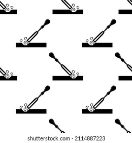 Chisel Icon Seamless Pattern, Hand Tool Icon, Sharp Blade For Carving, Cutting Of Wood, Metal, Stone Vector Art Illustration