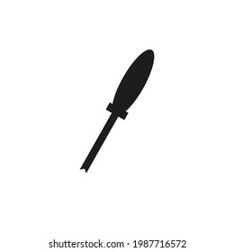 Chisel icon. White background with shadow design. Vector illustration.