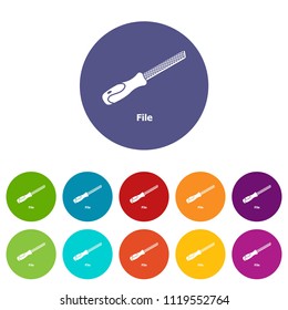 Chisel icons color set vector for any web design on white background