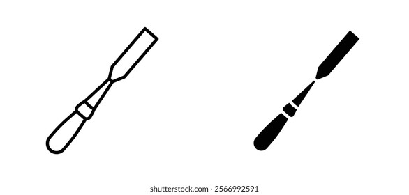 Chisel icons in outline and fill. vector illustration for ui.