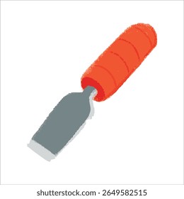 Chisel Illustration with crayon style editable for cards, poster decorations, t-shirt prints, stickers, icons and others