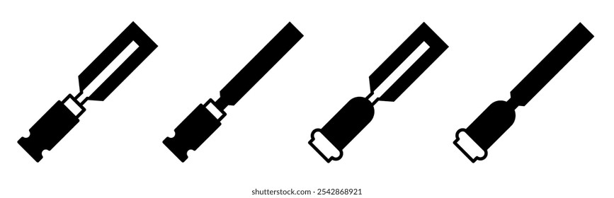 Chisel illustration. Chisel icon vector set. Design for business. Stock vector.