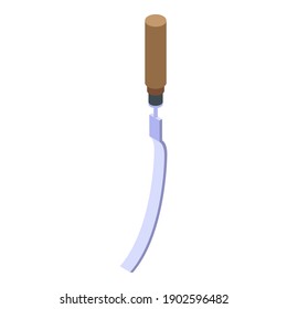 Chisel instrument icon. Isometric of chisel instrument vector icon for web design isolated on white background