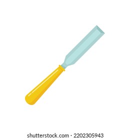 Chisel iron icon. Flat illustration of chisel iron vector icon isolated on white background