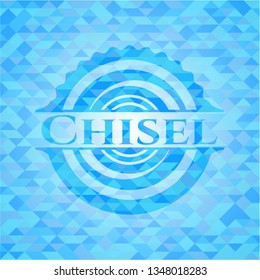 Chisel light blue mosaic emblem