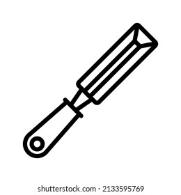 Chisel Line Icon Black Design