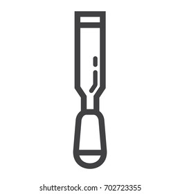 Chisel line icon, build and repair, carpenter sign vector graphics, a linear pattern on a white background, eps 10.