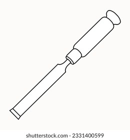 chisel line vector illustration,isolated on white background,top view