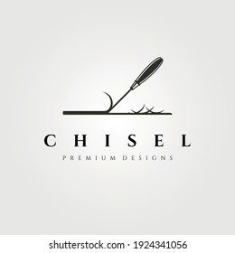 chisel logo vector symbol for woodwork carpentry illustration design