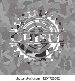 Chisel on grey camo texture