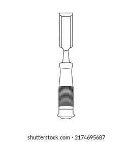 Chisel Outline Icon Illustration on White Background