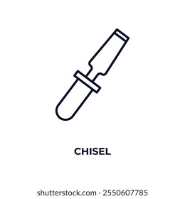 chisel  outline icon. Linear vector from construction concept. Thin line chisel  icon isolated on white background