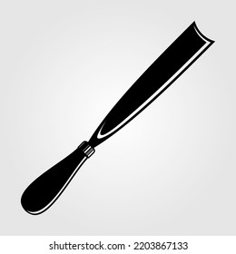 Silhouette de chisel aislada en un fondo blanco. Ilustración vectorial.