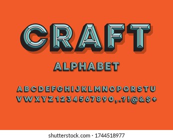 Diseño del alfabeto de estilo chisel con mayúsculas, números y símbolos