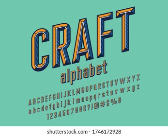 Schriftbild im Chiselstil mit Groß-, Kleinbuchstaben, Zahlen und Symbolen