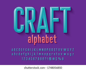 Diseño del alfabeto de estilo chisel con mayúsculas, minúsculas, número y símbolos