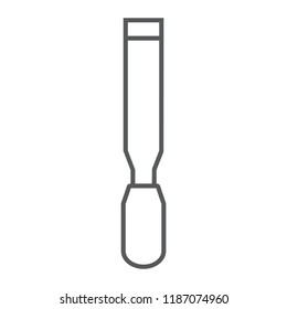 Chisel thin line icon, tool and repair, carpenter sign, vector graphics, a linear pattern on a white background, eps 10.