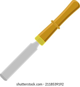 Chisel tool, illustration, vector on a white background.