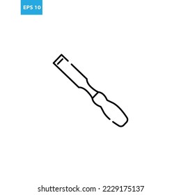 Chisel tool outline icon Vector illustration